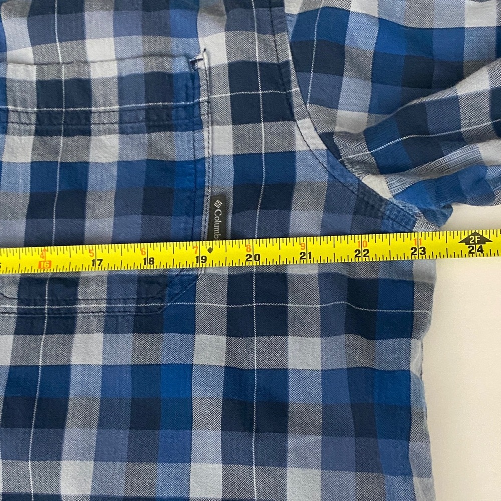 Columbia Men's Blue Plaid Shirt L - Picture 7 of 8